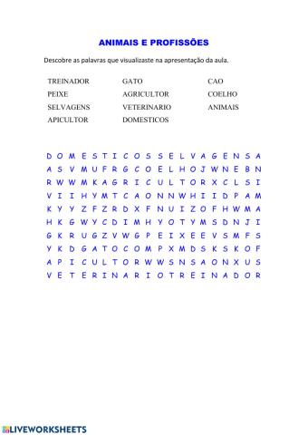 Animais e profissões
