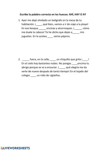 Ortografía hay-ay-ahí