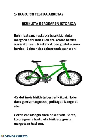 Bizikleta berdearen istorioa