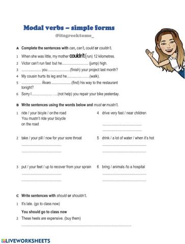 Modal verbs - simple forms