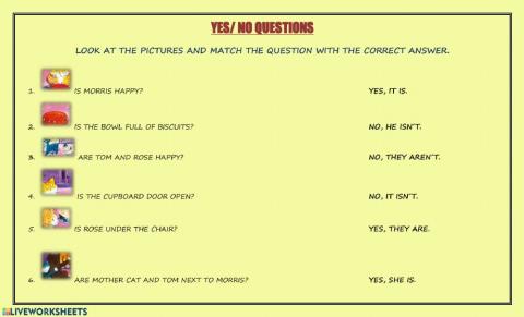 Yes- No Questions Matching