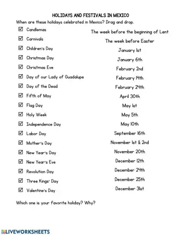 Holidays and Festivals in Mexico