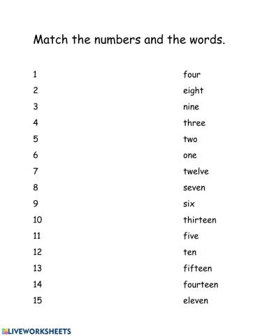 Match the numbers 1-15