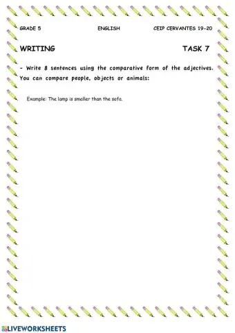 WRITING-COMPARATIVE ADJECTIVES