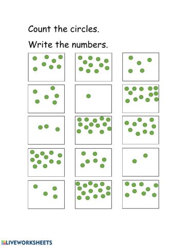 Write the numbers 1-15