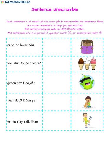 Sentence Unscramble-1