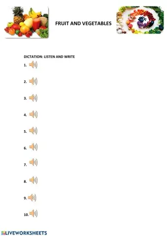 Fruit and vegetables