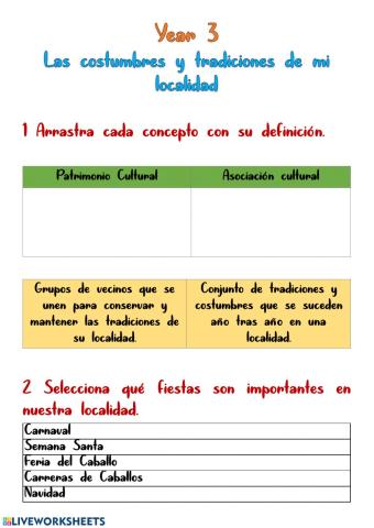 Tradiciones y costumbres de nuestra localidad