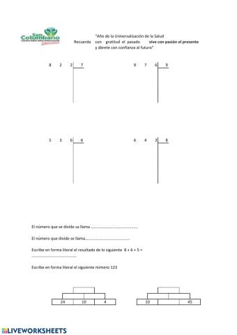 División de números