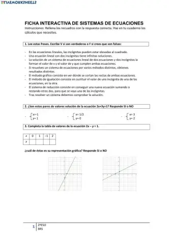 Sistemas de ecuaciones 2ºESO