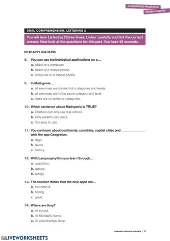 Oral comprehension 2 CCBB 2019