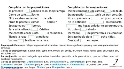 Conjunciones y preposiciones