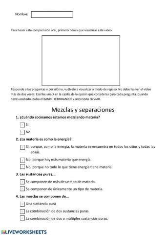 Mezclas y separaciones