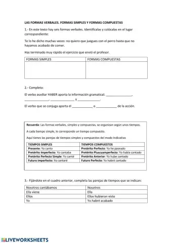 Tiempos simples y tiempos compuestos