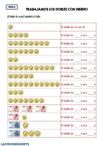 Dinero. dobles