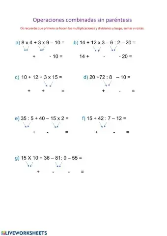 Operaciones sin paréntesis