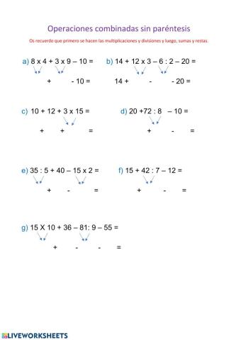Operaciones sin paréntesis