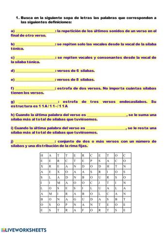 Sopa de letras- métrica