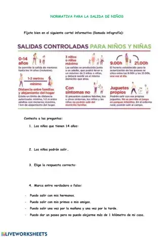 Normativa para la salida de niños