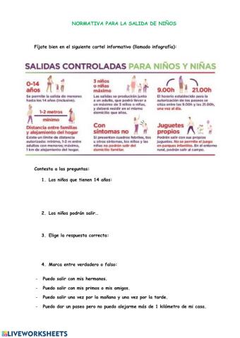 Normativa para la salida de niños