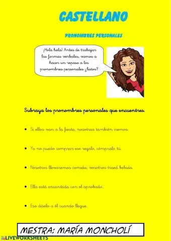 CASTELLANO pronombres personales