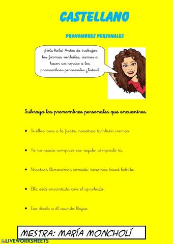 CASTELLANO pronombres personales
