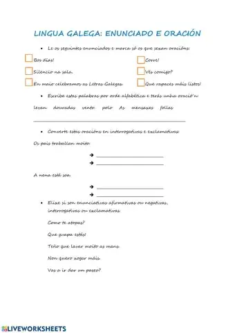 Enunciado e oración