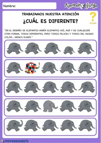 Busca la diferencia: Elmer