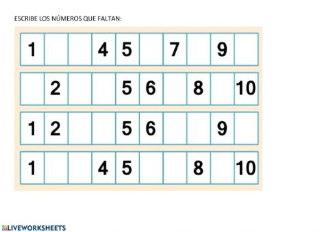 Números del 1 al 10