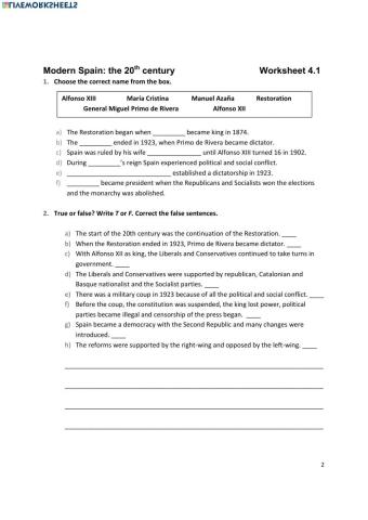 Modern Spain: the 20th century