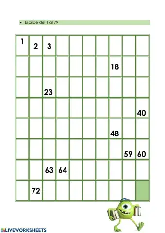 Numeración hasta 79