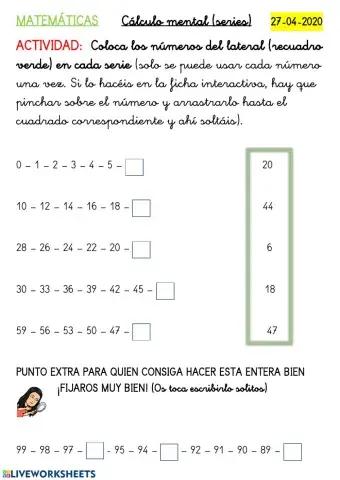 Cálculo mental (series)