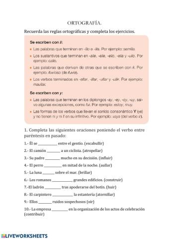 Ortografía -LL- Y-