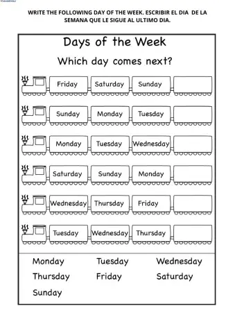 Days of the week