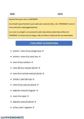 Formulari conteboig excursió