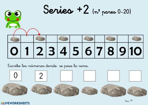 Series +2 (desde 0 al 20) nº pares