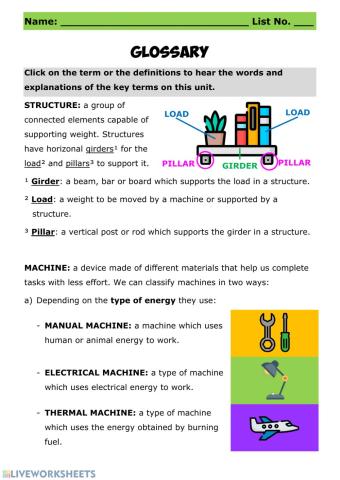 Vocabulary - Machines