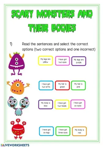 Parts of the body and colours