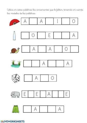 Completa con las consonantes