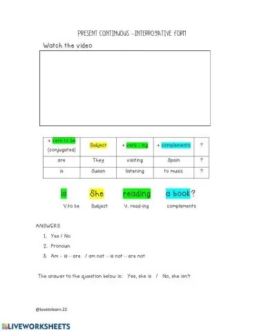 Present continuous interrogative