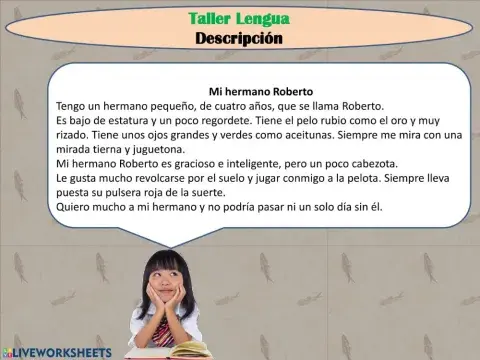 T.Lengua Expresión escrita -descripción persona-