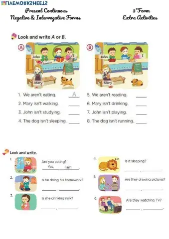 Present Continuous - Negative and Interrogative Forms