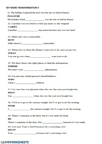 Fce word transformations