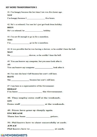 Fce word transformations