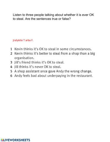 Listening about Stealing