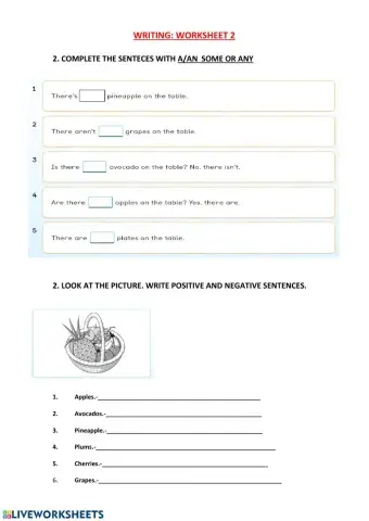 Worksheeet 2 writing