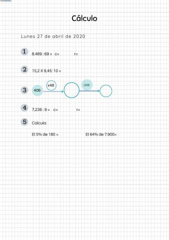 Cálculo 5º primaria