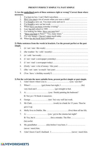 Present Perfect vs Past Simple