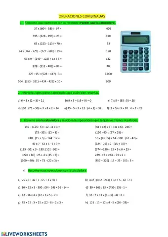 Operaciones combinadas
