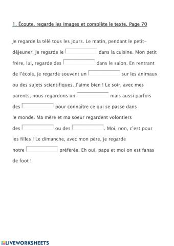 Compréhension orale: Programmes de télé